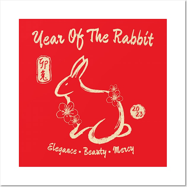 Chinese Zodiac Rabbit New Year 2023 Wall Art by Ruffeli